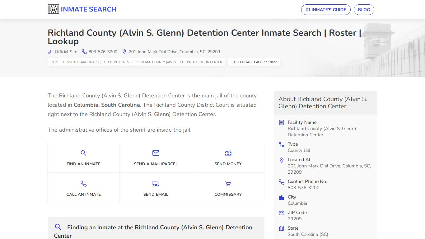 Richland County (Alvin S. Glenn) Detention Center Inmate ...